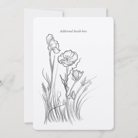 Geïllustreerde Wildflowers bruiloft uitnodigingen (Achterkant)