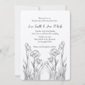 Geïllustreerde Wildflowers bruiloft uitnodigingen (Voorkant)