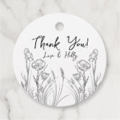 Geïllustreerde Wildflowers bruiloft uitnodigingen Bedankjes Labels (Voorkant)