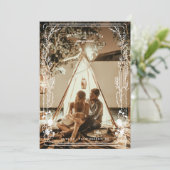 Geïllustreerde woestijncactus foto save the date (Staand voorkant)