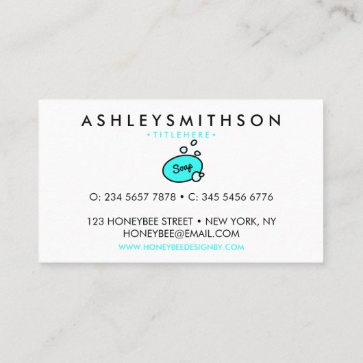 geïllustreerde zeep visitekaartje (Achterkant)