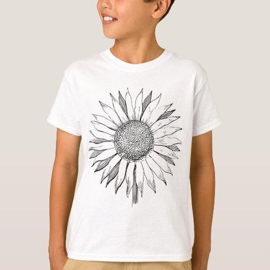 Geïllustreerde zonnebloem t-shirt (Voorkant)