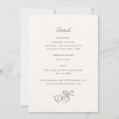 Geïllustreerde zwanen grillig alles in één bruilof kaart (Achterkant)