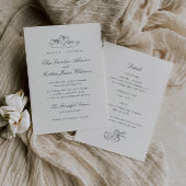 Geïllustreerde zwanen grillig alles in één bruilof kaart