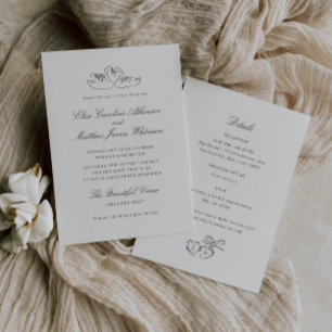 Geïllustreerde zwanen grillig alles in één bruilof kaart