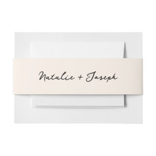 Geïllustreerde zwarte handgeschreven retro leuke b uitnodigingen wikkel