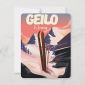 Geilo Noorwegen mooi skiposter. (Achterkant)