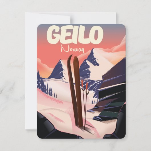Geilo Noorwegen mooi skiposter. (Voorkant)