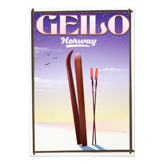 Geilo, Noorwegen ski reisposter Foto Afdruk (Voorkant)