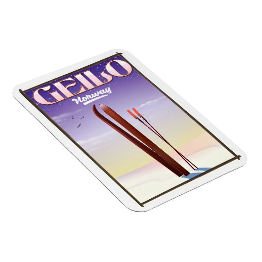 Geilo, Noorwegen ski reisposter Magneet (Rechterzijde)