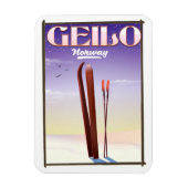 Geilo, Noorwegen ski reisposter Magneet (Verticaal)