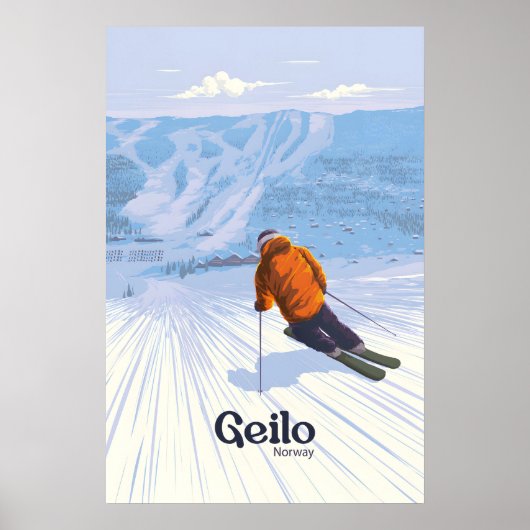 Geilo Noorwegen Skigebied Reisposter Poster (Voorkant)