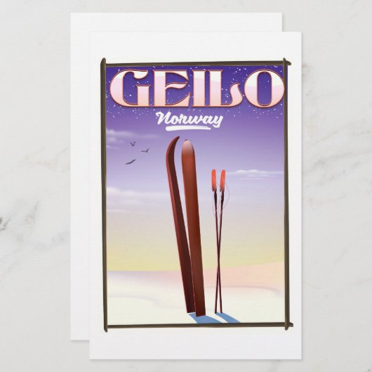 Geilo, Noorwegen skiposter Briefpapier (Voorkant / Achterkant)