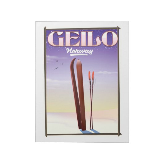 Geilo, Noorwegen skiposter Notitieblok (Linkerzijde)