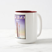 Geilo, Noorwegen skiposter Tweekleurige Koffiemok (Voorkant rechts)