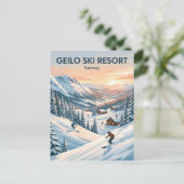 Geilo Ski Resort Noorwegen Briefkaart (Staand voorkant)