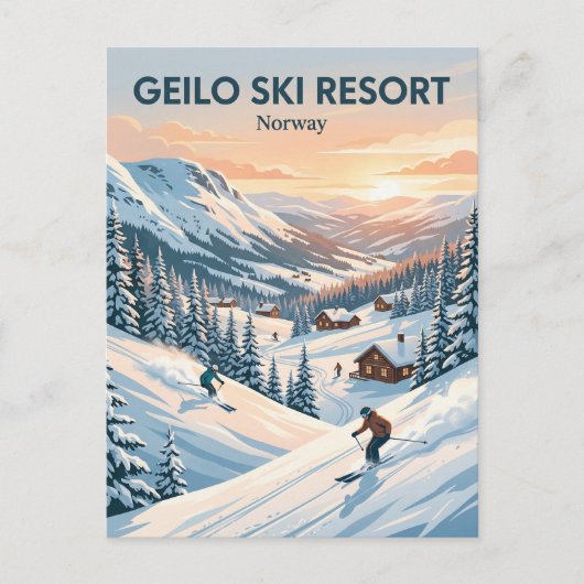 Geilo Ski Resort Noorwegen Briefkaart (Voorkant)