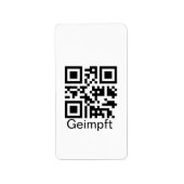 Geimpft mit QR-code Etiket (Voorkant)