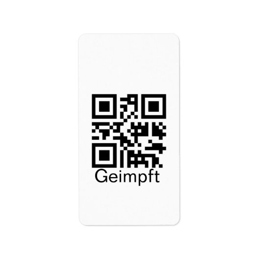 Geimpft mit QR-code Etiket (Voorkant)