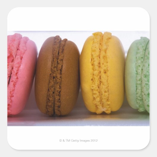 Geïmporteerde gourmet Franse macarons Vierkante Sticker (Voorkant)