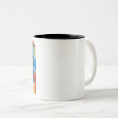 geïmproviseerde kandinsky tweekleurige koffiemok (Voorkant rechts)