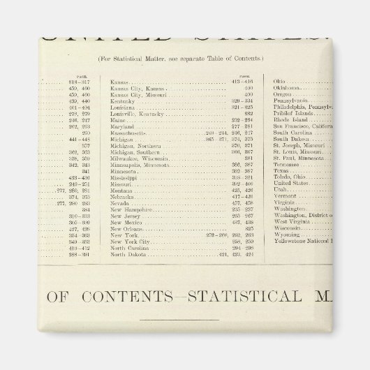 Geïndexeerde atlas van de wereld Verenigde Staten Magneet (Voorkant)