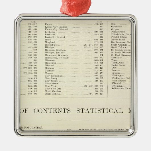 Geïndexeerde atlas van de wereld Verenigde Staten Metalen Ornament (Voorkant)