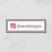 Geïndividualiseerd "bruine veren"-instagram mini visitekaartje (Achterkant)