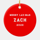 geïndividualiseerde lacrosse goalie collectibel keramisch ornament (Achterkant)