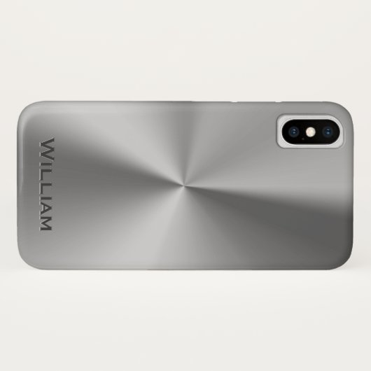 Geïndividualiseerde naam van geborsteld metaal Case-Mate iPhone case (Achterkant (horizontaal))