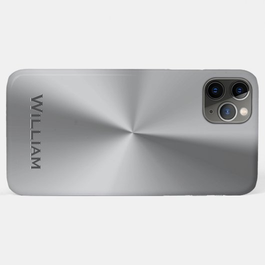 Geïndividualiseerde naam van geborsteld metaal Case-Mate iPhone case (Achterkant (horizontaal))