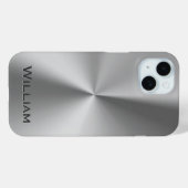 Geïndividualiseerde naam van geborsteld metaal Case-Mate iPhone case (Achterkant (horizontaal))