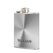 Geïndividualiseerde naam van geborsteld metaal heupfles (Links)