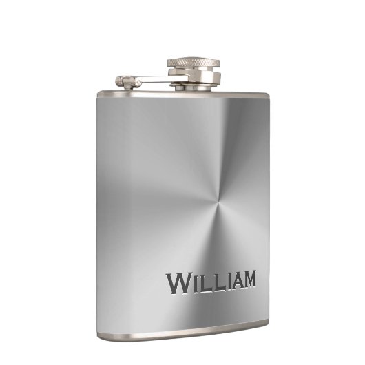 Geïndividualiseerde naam van geborsteld metaal heupfles (Rechts)