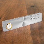 Geïndividualiseerde naam van geborsteld metaal naambordje (Zijkant)
