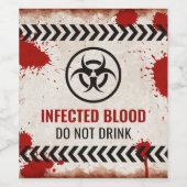 Geïnfecteerd bloed label voor zombie party wijn etiket (Enkel label)