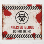 Geïnfecteerd bloed niet drinken label voor feestdr bier etiket (Enkel label)