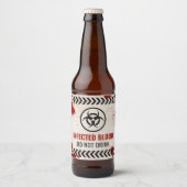 Geïnfecteerd bloed niet drinken label voor feestdr bier etiket (Voorkant)