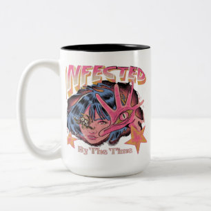 Geïnfecteerd Door De Tijd Retro Anime Esthetiek Ko Tweekleurige Koffiemok