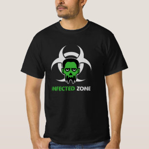 Geïnfecteerd gebied zombiewaarschuwing t-shirt