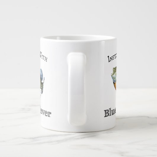 Geïnfecteerd met blauw-keelkoorts grote koffiekop (Achterkant)