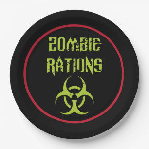 Geïnfecteerd Zombie Rantsoen Papieren Bordje