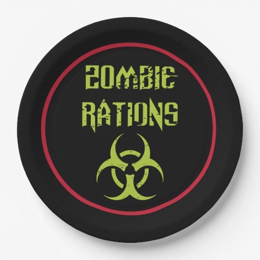 Geïnfecteerd Zombie Rantsoen Papieren Bordje (Voorkant)