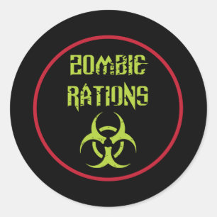 Geïnfecteerde Zombie Rantsoenen Ronde Sticker