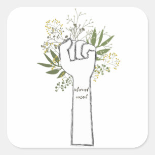 Geïnformeerde toestemming (groot) vierkante sticker