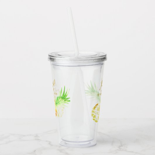 Geïnfundeerd met  liefdesananassen acryl drinkbeker (Links)