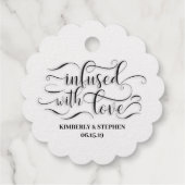 Geinfuseerd met liefdesweddenschap bedankjes labels (Achterkant)