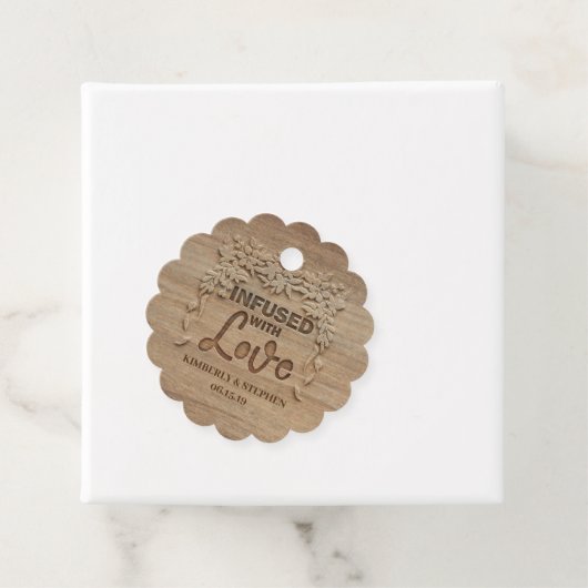 Geinfuseerd met liefdesweddenschap bedankjes labels (In situ)