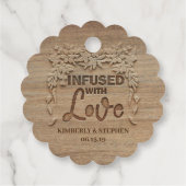 Geinfuseerd met liefdesweddenschap bedankjes labels (Achterkant)