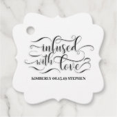 Geinfuseerd met liefdesweddenschap bedankjes labels (Voorkant)